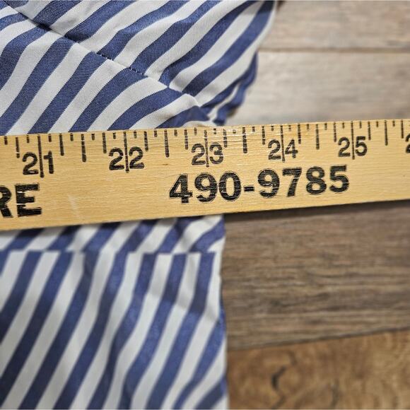 Chico's Top Womens XLP Striped Ruffle Front Tie Sleeve Blouse Career Corpcore - Picture 13 of 16